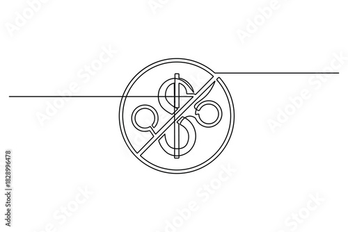 Minimalist graphic of a no-cost transaction