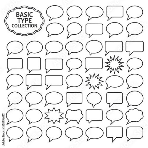 A vector illustration of a cartoon speech bubble set for social network communication and comic dialog box messages