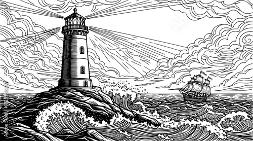 lighthouse in the sea