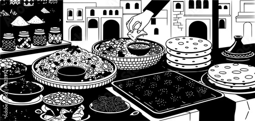 vector illustration of a set of images