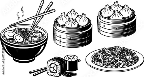 vector set of tin cans