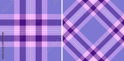 Seamless vector tartan of plaid background texture with a fabric textile check pattern. Set in kids colors for custom geometry in multicolored fashion.