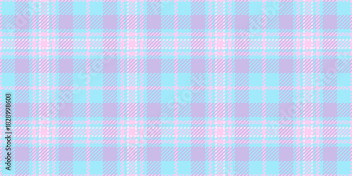 Unique check texture pattern, thin textile tartan seamless. Ethnic background vector plaid fabric in light and cyan colors.