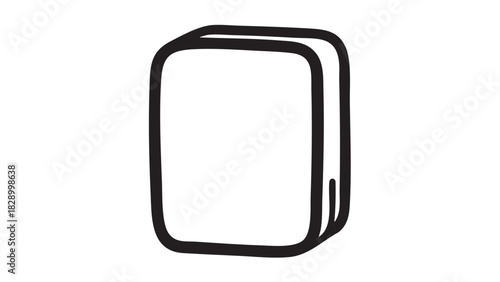 Blank square button frame illustration with isolated metal paper clip symbol