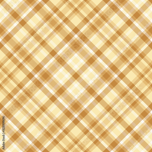 Luxury fabric pattern textile, festive background plaid check. School texture seamless tartan vector in light and orange colors.