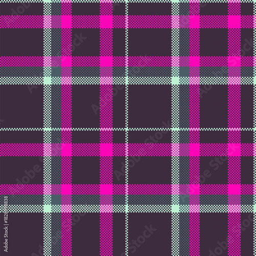 Nyc check vector pattern, classy tartan seamless fabric. Creative textile texture plaid background in dark and bright colors.