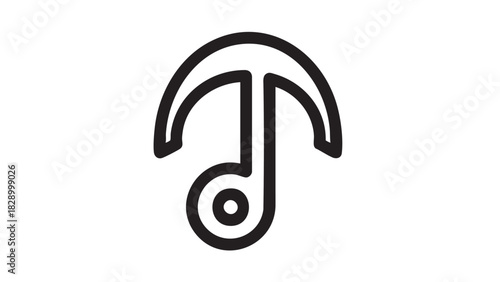 Music notes icon and a silver metal faucet with a water drop symbol illustration