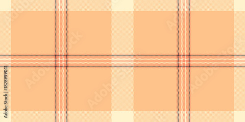 Classy vector seamless pattern, marriage tartan check textile. Shirt background plaid fabric texture in orange and light colors.