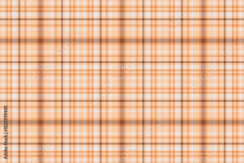 Motif textile texture seamless, mosaic tartan fabric background. Rest vector pattern plaid check in orange and white colors.