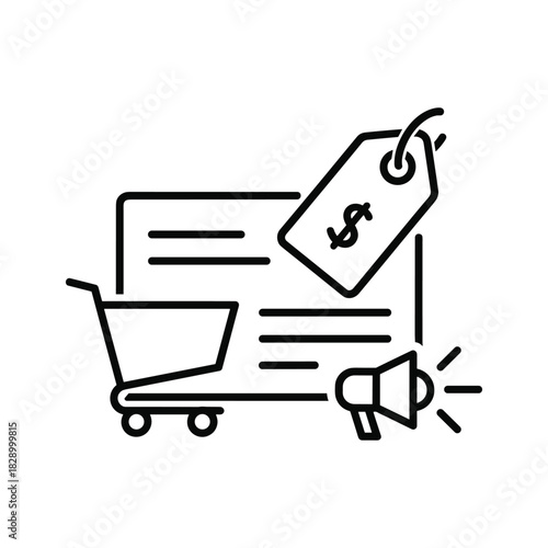 Cable car gondola transport system outline icon illustration vector