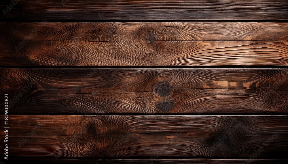 Fototapeta premium Dark Horizontal Wooden Planks With Rich Tones