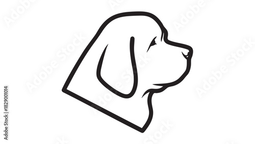Simple Outline of a Dog's Head A Clean and Minimalist Line Art Design for Various Purposes