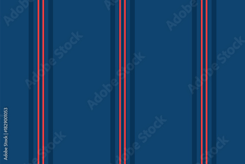 Fdentity textile seamless vertical, multi background vector stripe. Ceal texture fabric lines pattern in cyan and red colors.