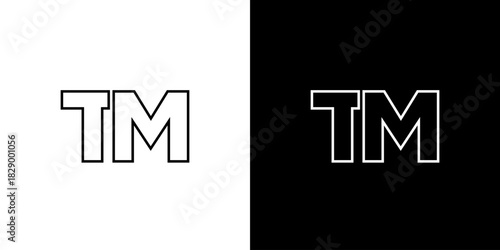 Letter T and M, TM logo design template. Minimal monogram initial based logotype.