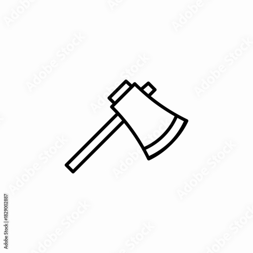 axe tool miner icon sign vector