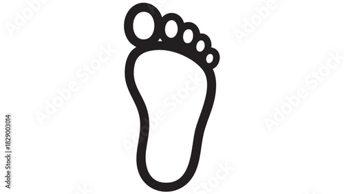 Footprint Icon Simple Line Art Depicting a Human Foot