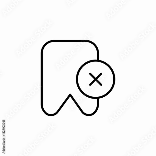 bookmark delete icon sign vector