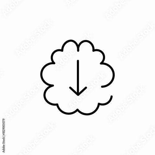 brain download icon sign vector