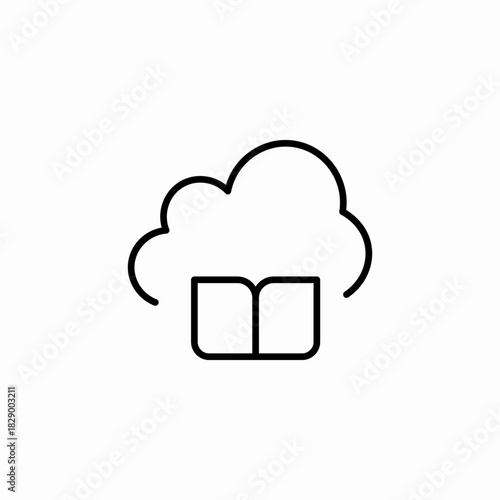 cloud book icon sign vector