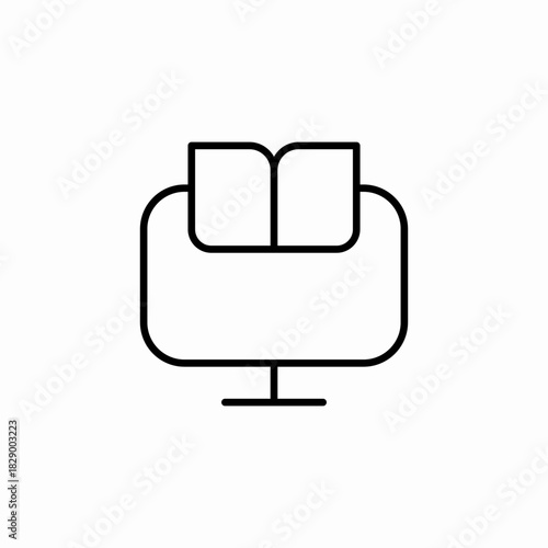 computer e book icon sign vector
