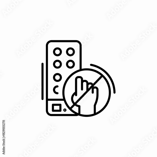 do not touch remote control icon sign vector