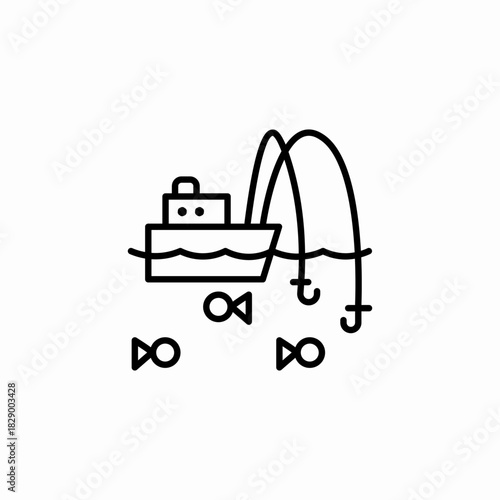 fishing boat icon sign vector