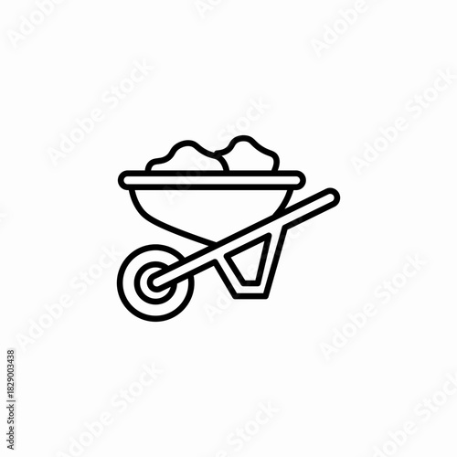 garden cart icon sign vector