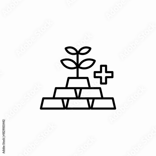 gold growth icon sign vector