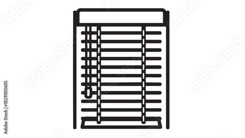 Venetian Blind Icon Minimalist Outline of a Window Covering for Interior Design and Decoration