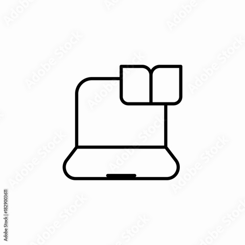 laptop book icon sign vector