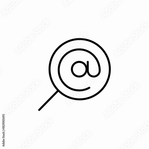 mail search icon sign vector