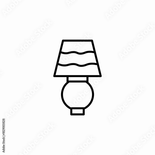 nightstand lamp icon sign vector