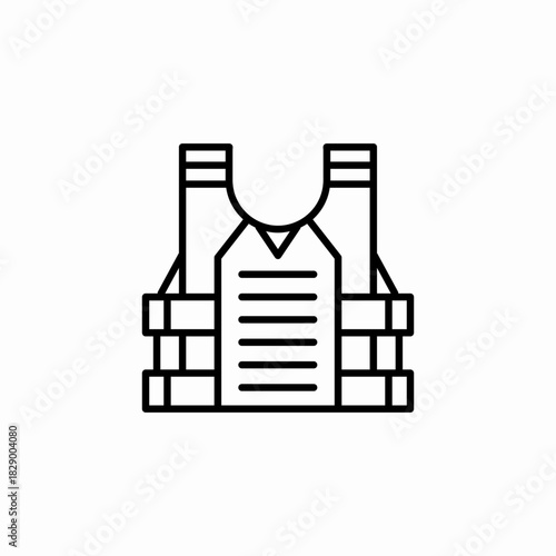 safety bulletproof vest icon sign vector