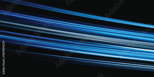 Bright blue abstract background with motion blur and colorful horizontal striped lines effect