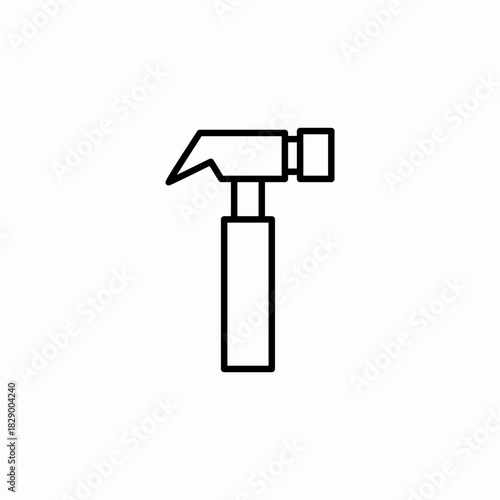 tiny hammer icon sign vector