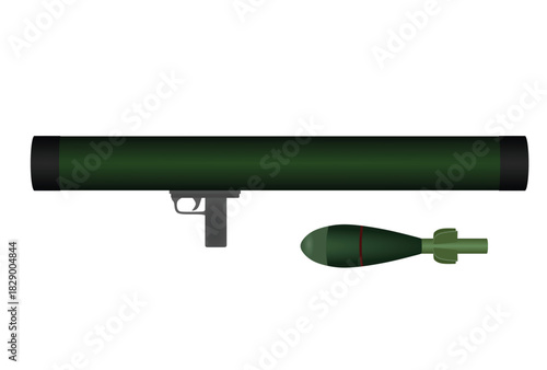 Shoulder fired rocket. vector illustration