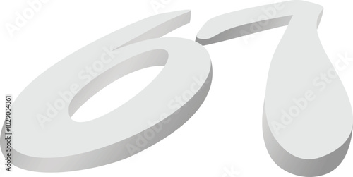 Numbers six and seven. vector