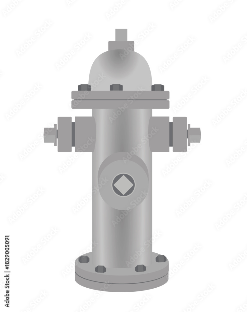 Fototapeta premium Retro metal fire hydrant. vector illustration 
