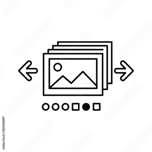 Browse photos with ease, intuitive gallery experience for selecting memories, simple navigation for digital content, perfect for web design and apps