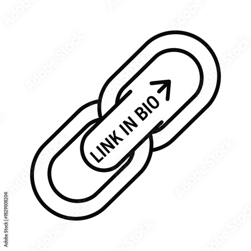 Direct traffic with this sleek link in bio icon, perfect for social media marketing and getting followers to your website with a simple click