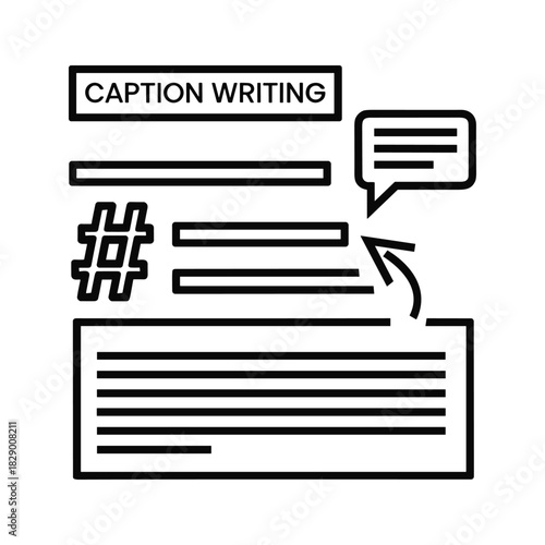 Write catchy social media posts with caption writing strategy, create engaging content with perfect hashtags and creative text to connect with audience