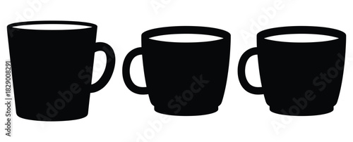 eggnog mug silhouette icon set. christmas silhouette icons collection with solid styles.