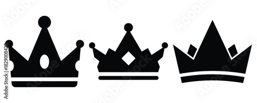 holiday crown silhouette icon set. christmas silhouette icons collection with solid styles.