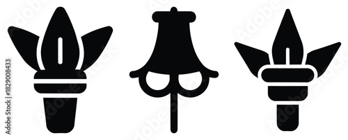 holiday light silhouette icon set. christmas silhouette icons collection with solid styles.