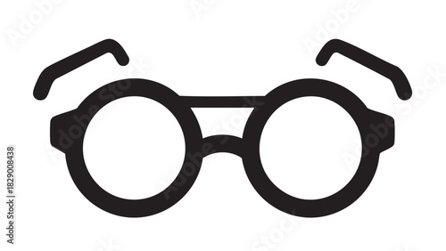 Eyeglasses Icon Black and White Minimalist Design for Vision and Style