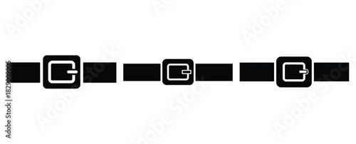 santa belt silhouette icon set. christmas silhouette icons collection with solid styles.