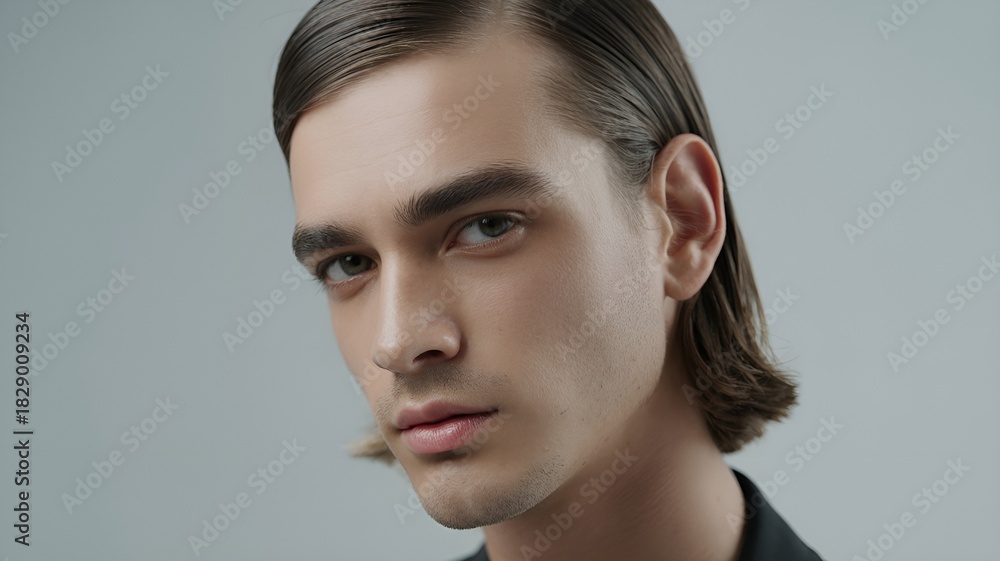 Naklejka premium Portrait of a handsome man looking directly at the camera.
