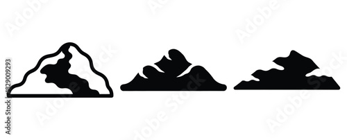 snow drift silhouette icon set. christmas silhouette icons collection with solid styles.