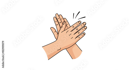 Enthusiastic clapping hands illustration for appreciation, applause, and celebration