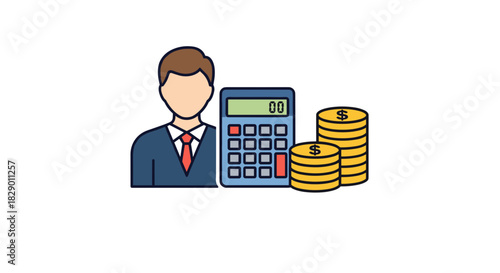Financial advisor calculating earnings, money management, investment growth planning here
